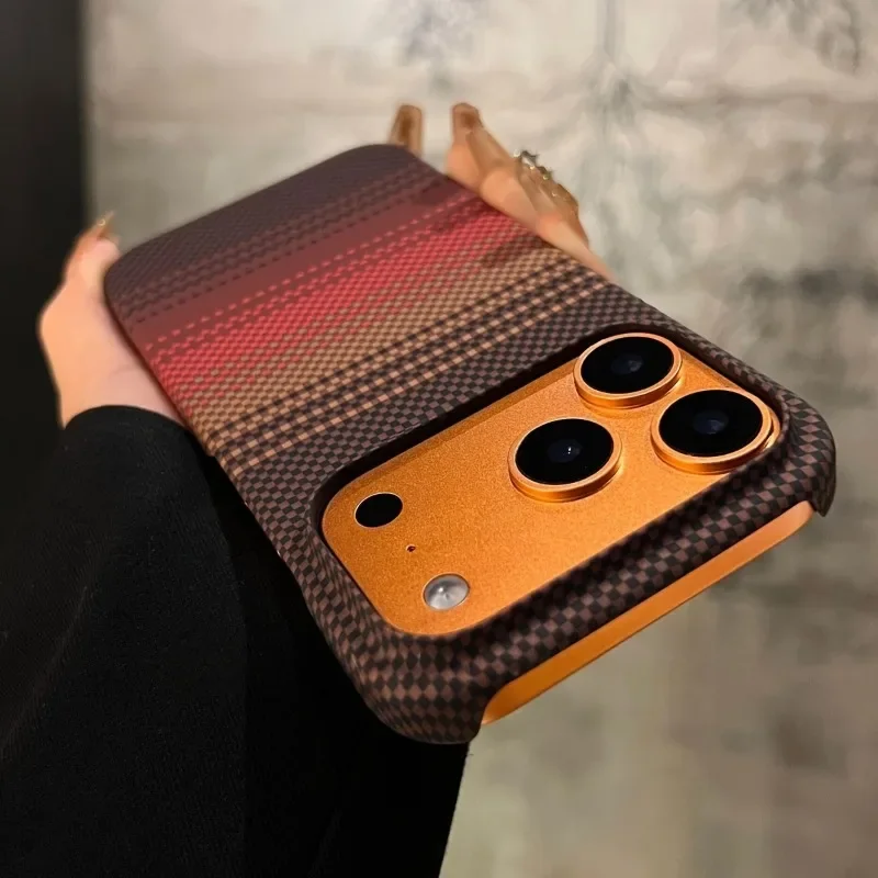 Matte Hard Pc Back Case - เคสโทรศัพท์ป้องกัน PC แข็ง คาร์บอนไฟเบอร์สุดหรู สำหรับ iPhone