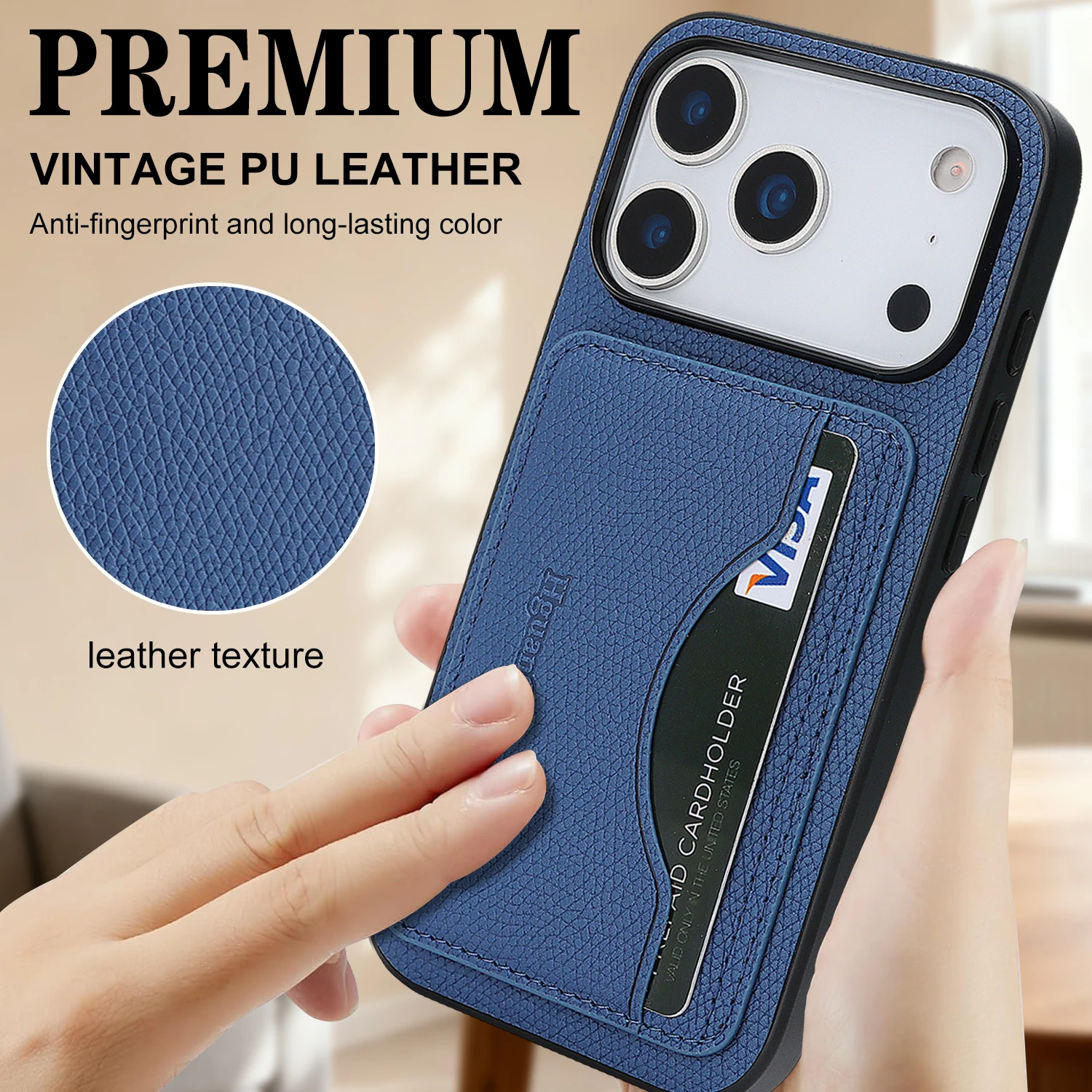 เคสหนังแบบกระเป๋าใส่บัตร มีขาต - Leather Wallet Card Holder Phone Cover บทวิจารณ์และราคา