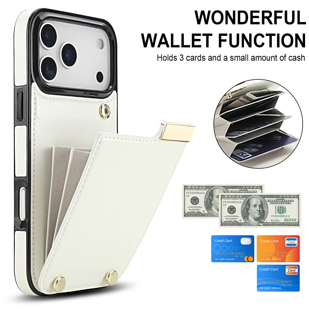 เคสโทรศัพท์แบบกระเป๋าใส่บัตร ส - Leather Wallet Card Holder Phone Cover บทวิจารณ์และราคา